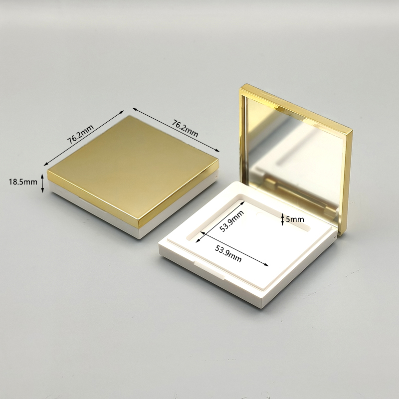 Square magnetic double layer powder box