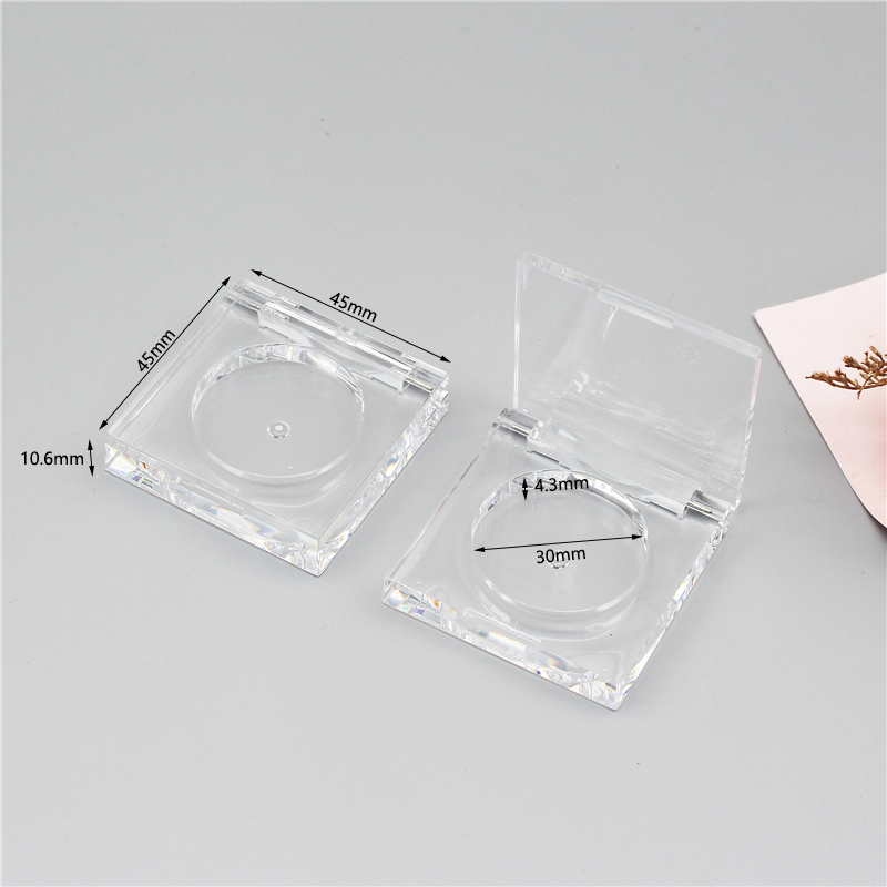 30mm inner diameter transparent square round blush box