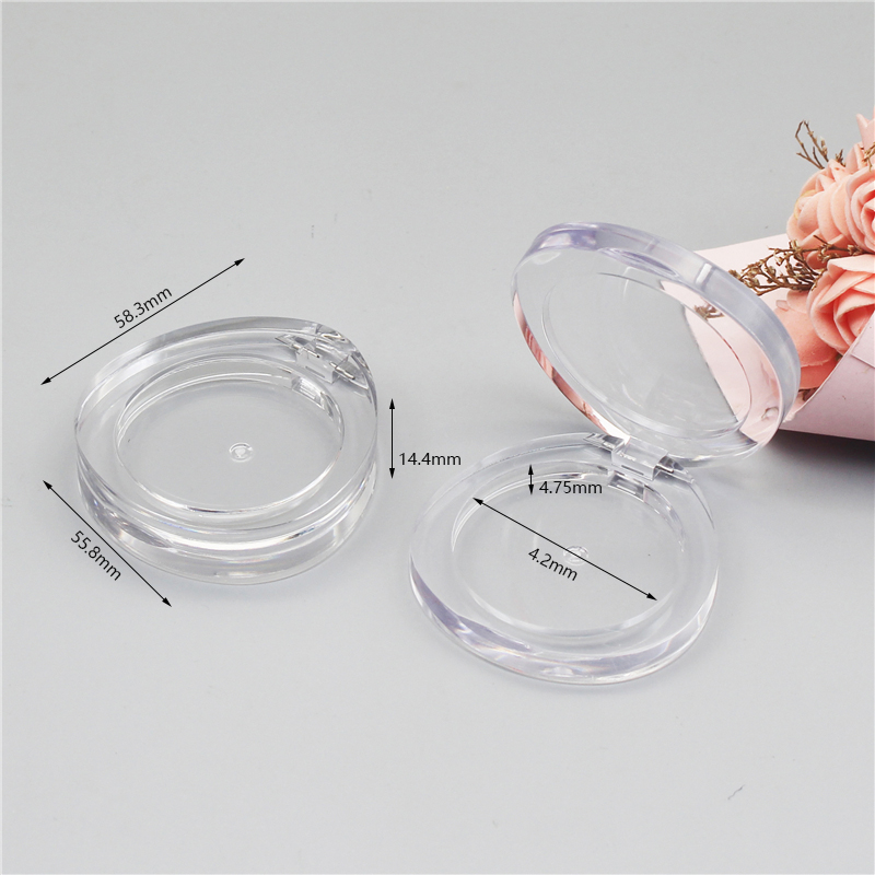42mm inner diameter transparent drop-shaped blush highlighter box