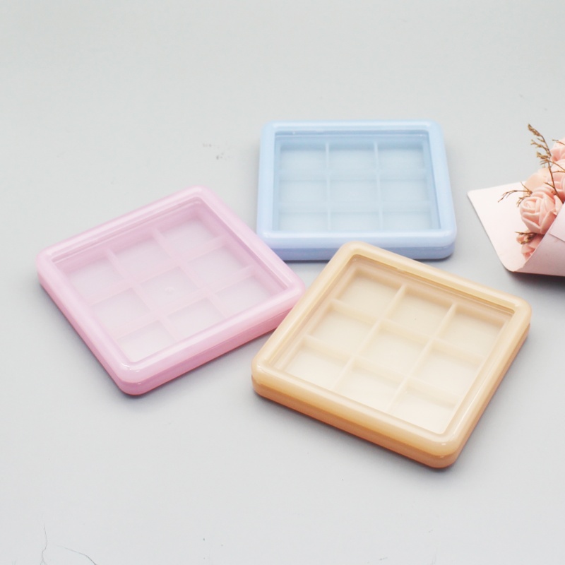 Square transparent lid 9-square eye shadow box