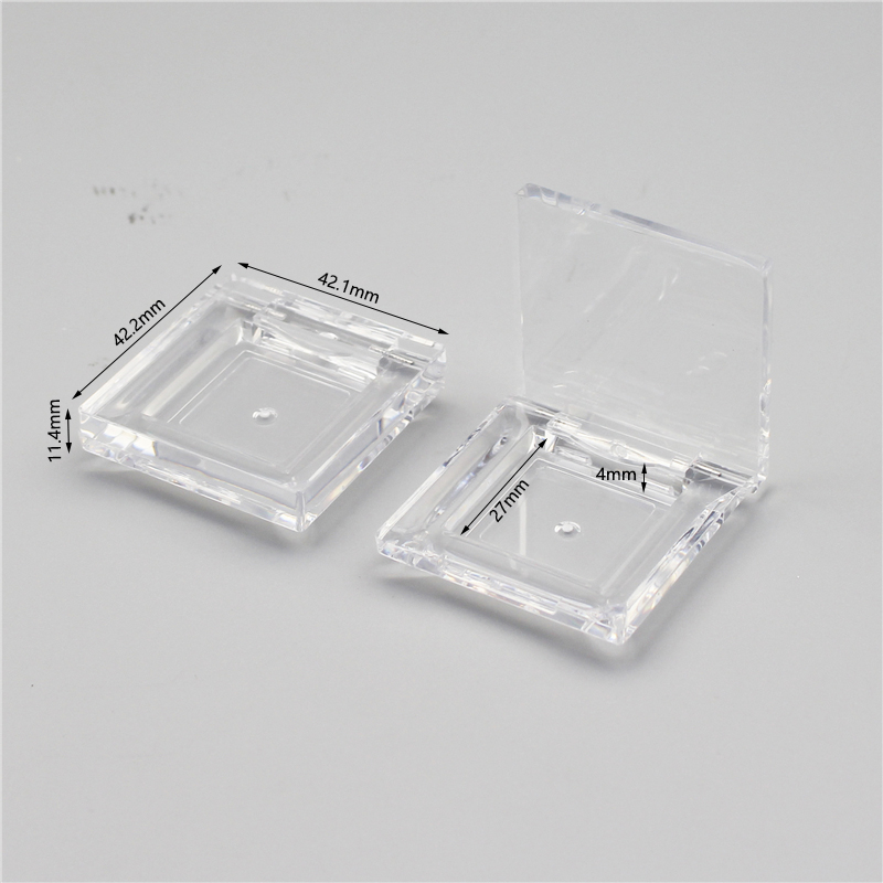 Square transparent single color eye shadow box
