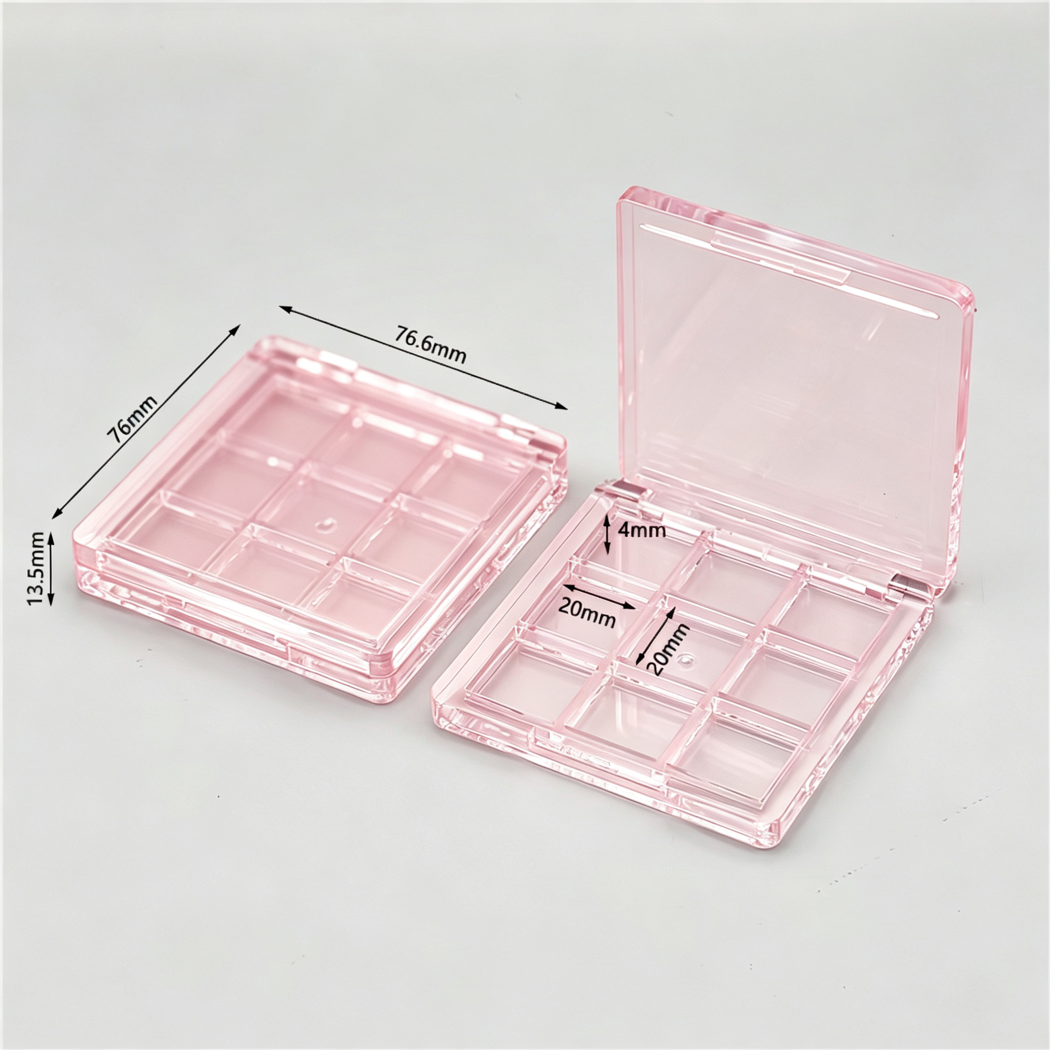 Transparent 9-square eye shadow palette