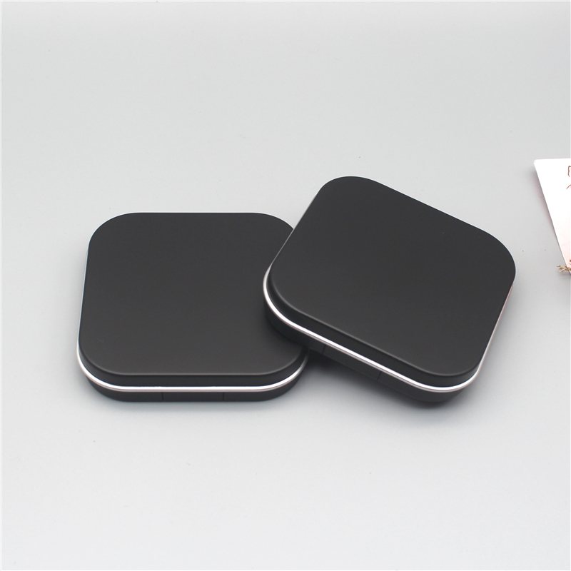Square mirrored round pressed powder box