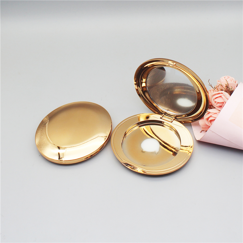 Oval mirrored powder box