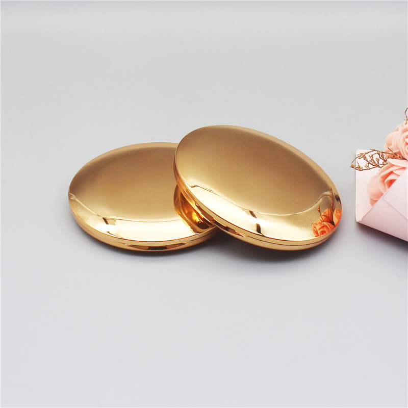 Oval mirrored powder box