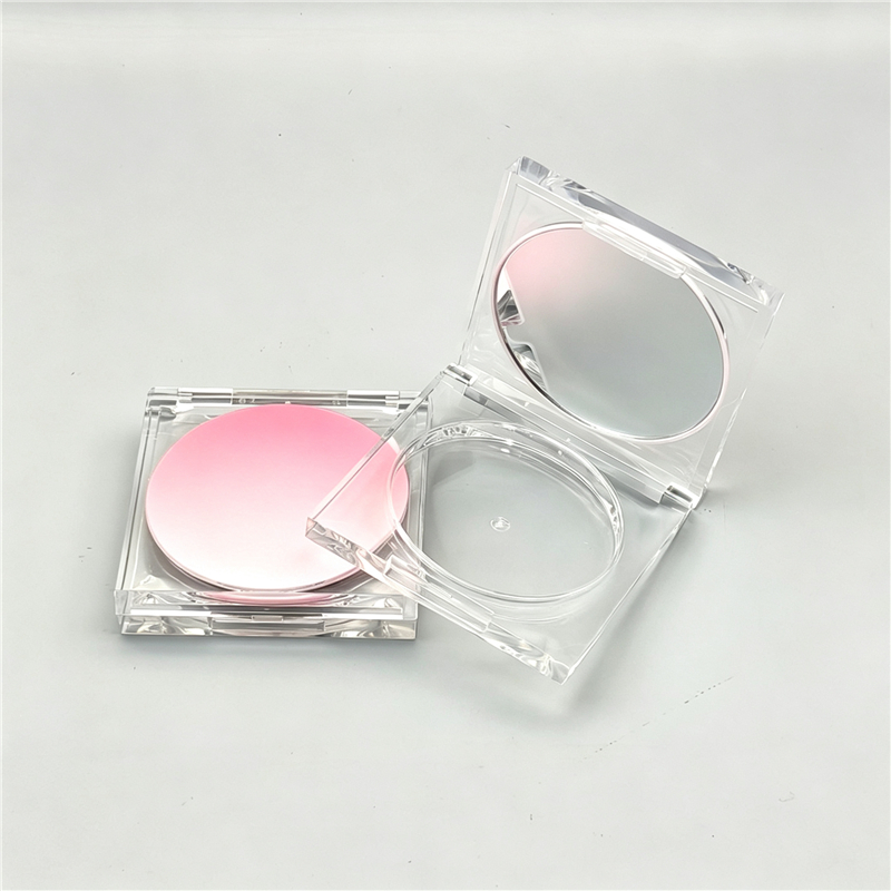 Transparent square and round pressed powder box